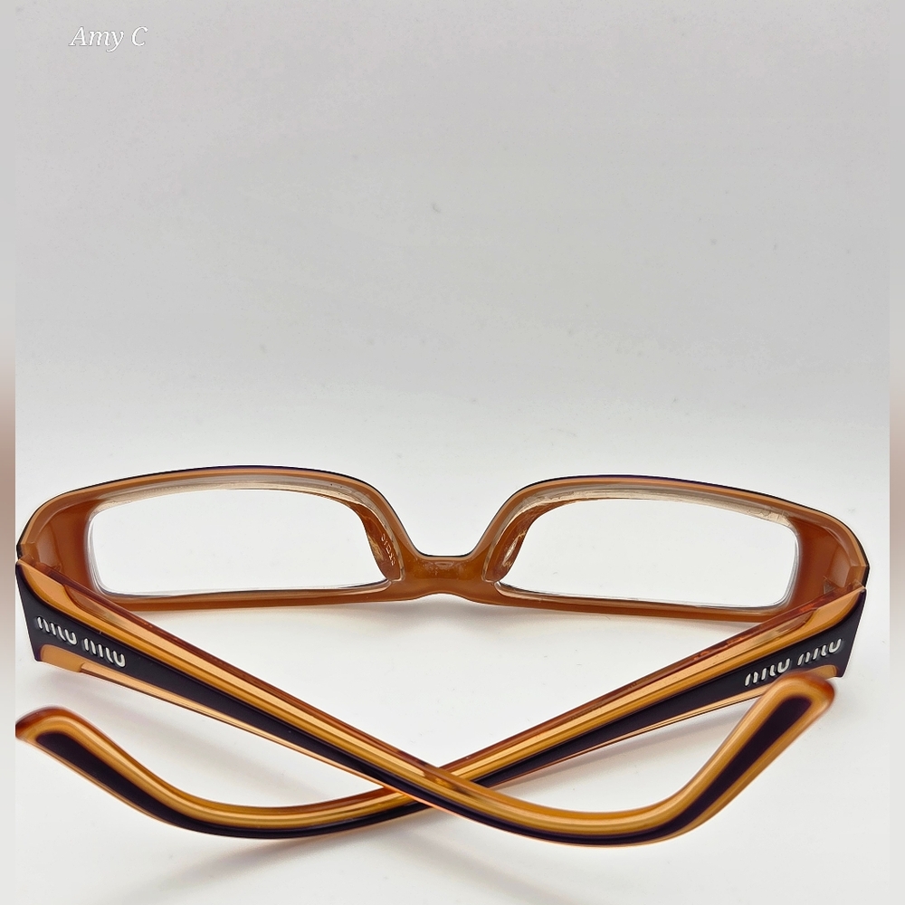 Miu Miu Purple and Orange Eye Glasses Ready For You To Put Your Lenses In. - Picture 6 of 10